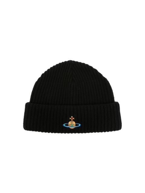 Vivienne Westwood Orb-embroidery wool hat