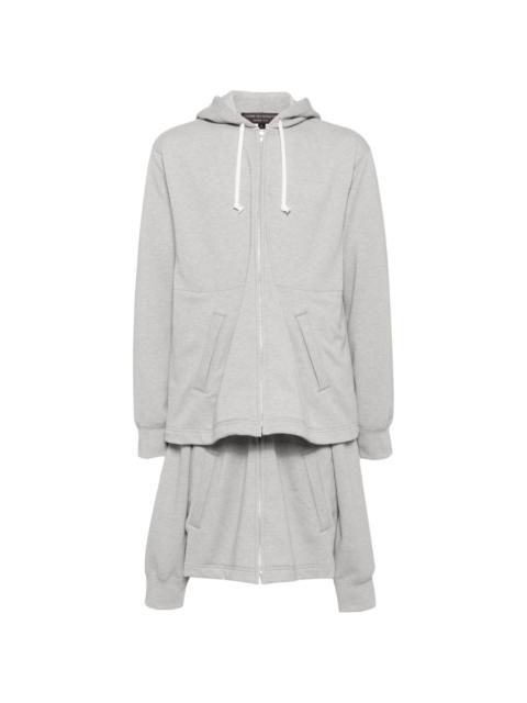 layered zip-up hoodie