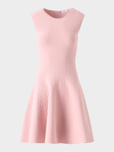 AKRIS Intarsia Dot Sleeveless Minidress