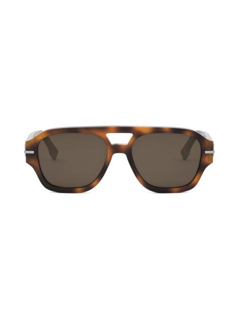 'Fendigraphy 55mm Geometric Sunglasses in Blonde Havana /Brown