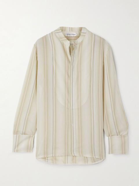 Victoria Beckham Striped woven shirt Green