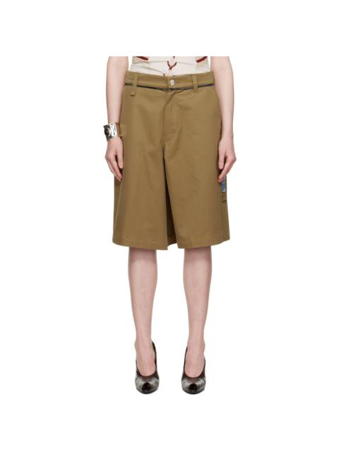 Martine Rose Khaki Twisted Skate Shorts