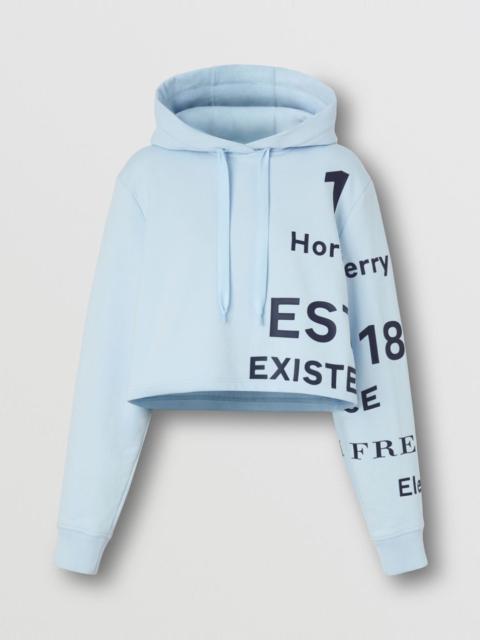 Burberry Horseferry Print Cotton Cropped Hoodie