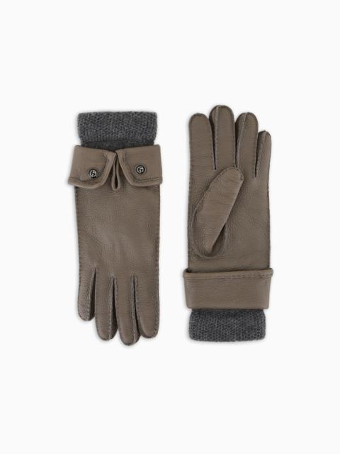 GIORGIO ARMANI Deerskin leather gloves