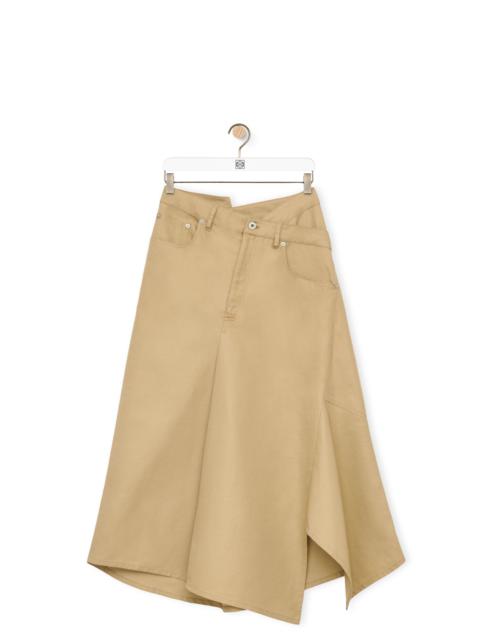 Loewe Deconstructed midi skirt in cotton and linen