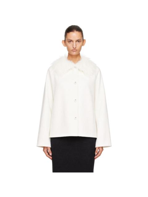 Loulou de Saison White Rafe Detachable Faux-Fur Collar Jacket