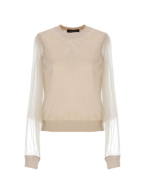 FABIANA FILIPPI sheer-sleeve jumper