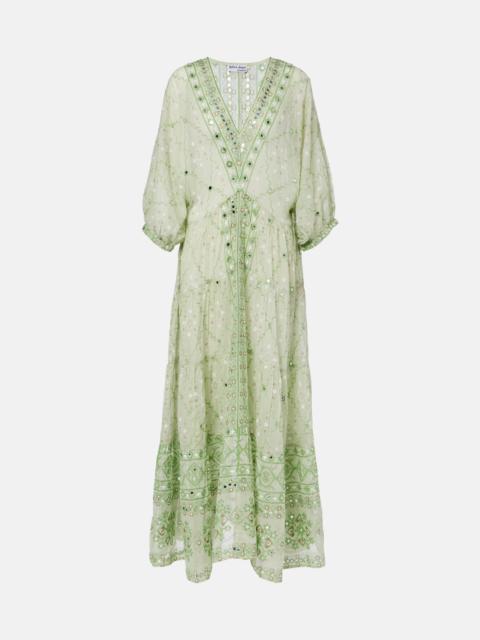 juliet dunn Embellished cotton maxi dress