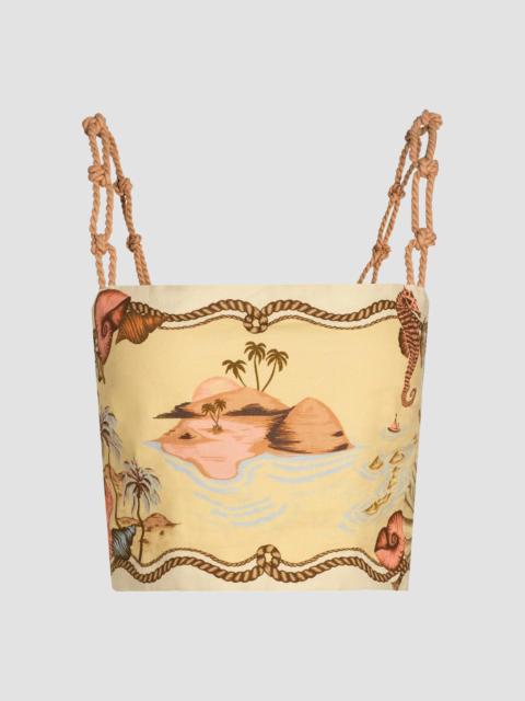 FARM RIO Women's Rio Souvenir Scarf Top - Beige