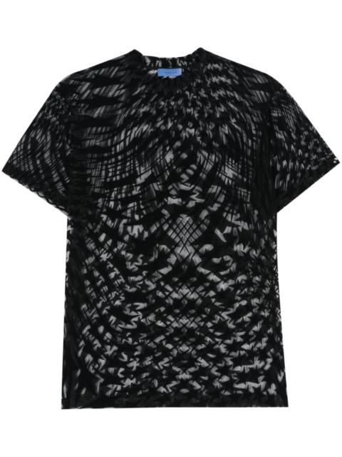 MUGLER flocked tulle T-shirt