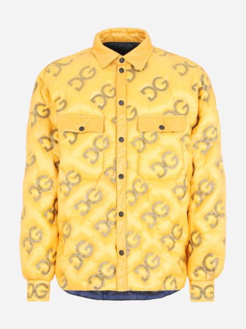 Dolce & Gabbana Padded and quilted nylon shirt with DG logo