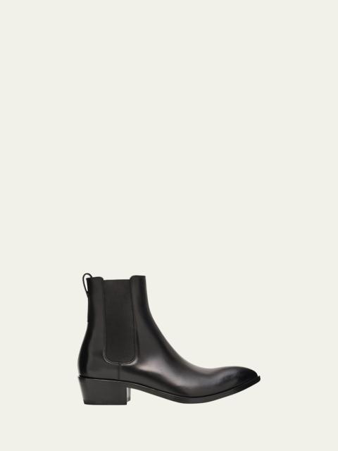 TOM FORD Men's Burnished Leather Chelsea Boots