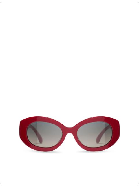 CHANEL CH5528 Oval-Frame Acetate Sunglasses