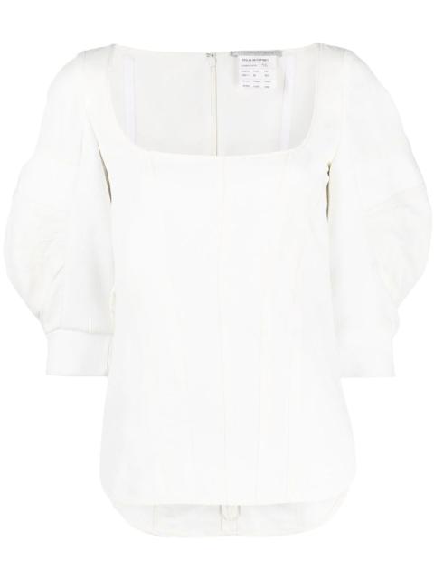 Stella McCartney square-neck puff-sleeve blouse