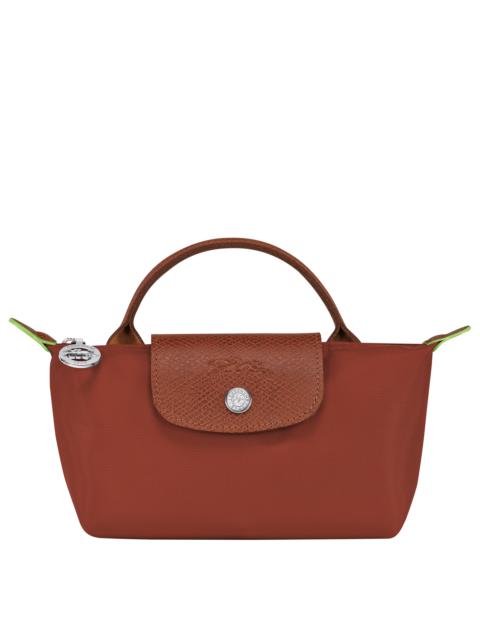 Longchamp Le Pliage Green Pouch with handle Chestnut - Recycled canvas