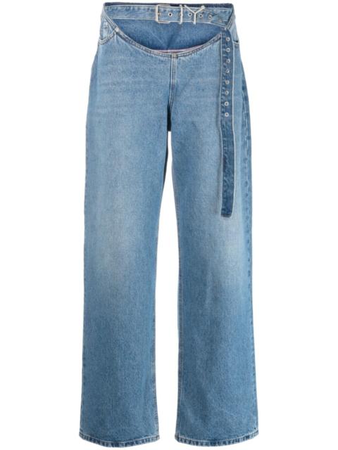 Y/Project belted-waist denim jeans