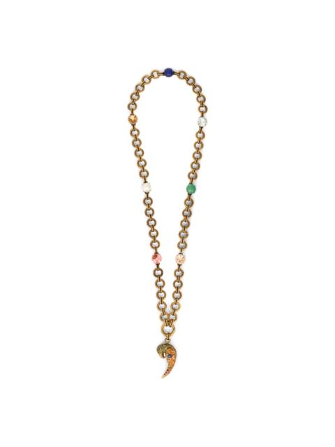 Etro paisley-parrot crystal necklace