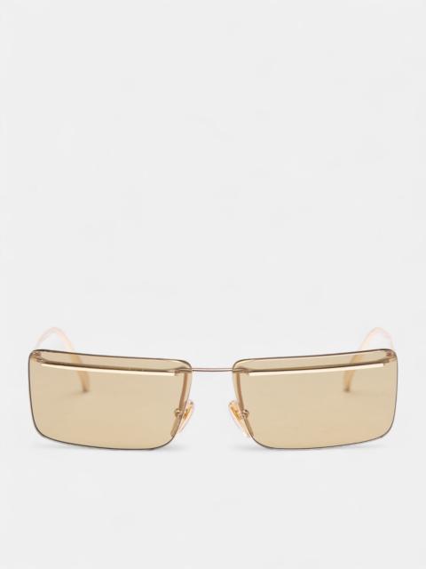 Prada Gold Metal Rectangular Sunglasses