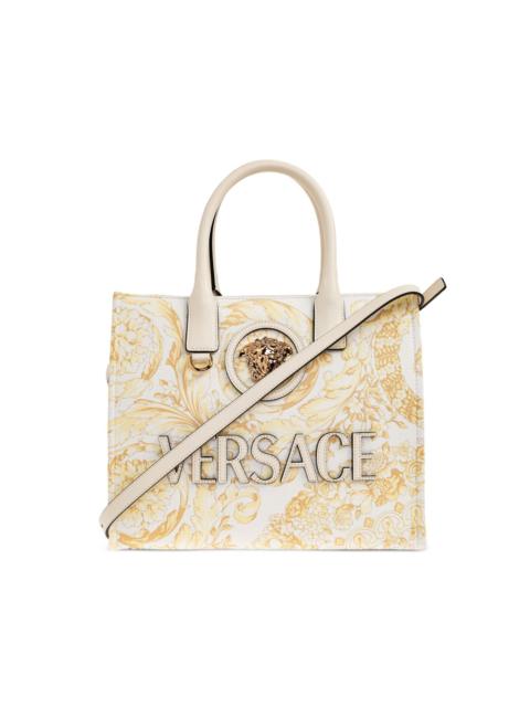 VERSACE small La Medusa printed canvas tote bag