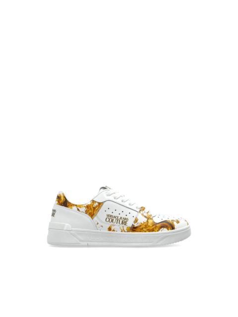 VERSACE JEANS COUTURE printed leather sneakers
