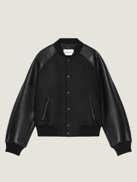 Givenchy MIX MATERIAL BLOUSON WITH GIVENCHY PARIS EMBROIDERY