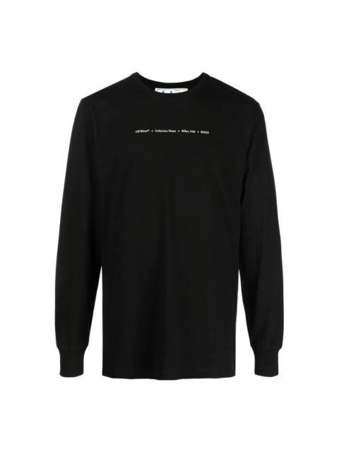 Off-White Cotton Arrow Logo Printing Round Neck Long Sleeves Black OMAB001F21JER0021084