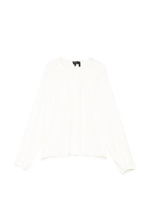 Theory pleated long-sleeveshirt
