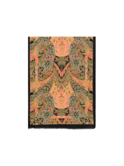 Etro paisley-print frayed scarf