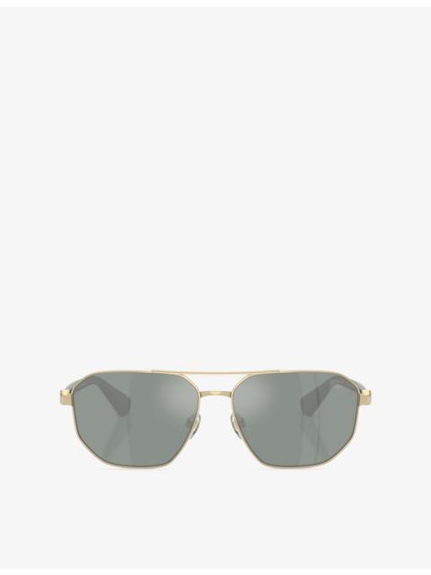 Burberry BE3166 Aviator-Frame Metal Sunglasses