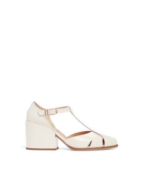GABRIELA HEARST Hawes T-Strap Block Heel Pump in Cream Leather