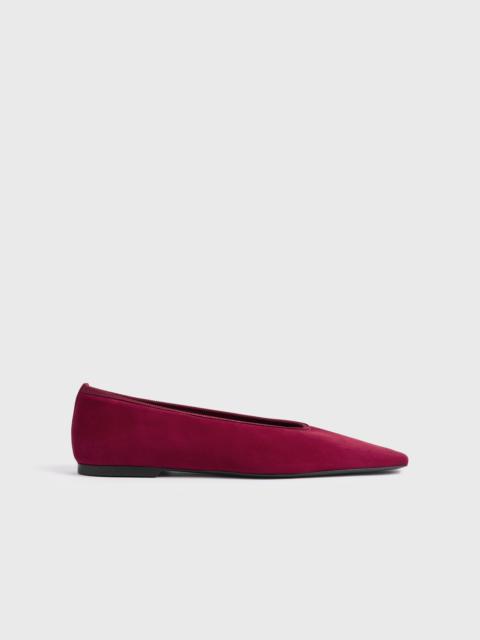 Totême Minimalist suede ballerinas scarlet