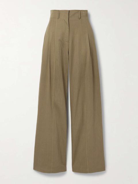 ULLA JOHNSON Delvine pleated Lyocell-blend twill wide-leg pants