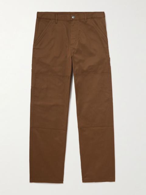 Moncler Straight-Leg Panelled Cotton-Blend Gabardine Trousers Brown