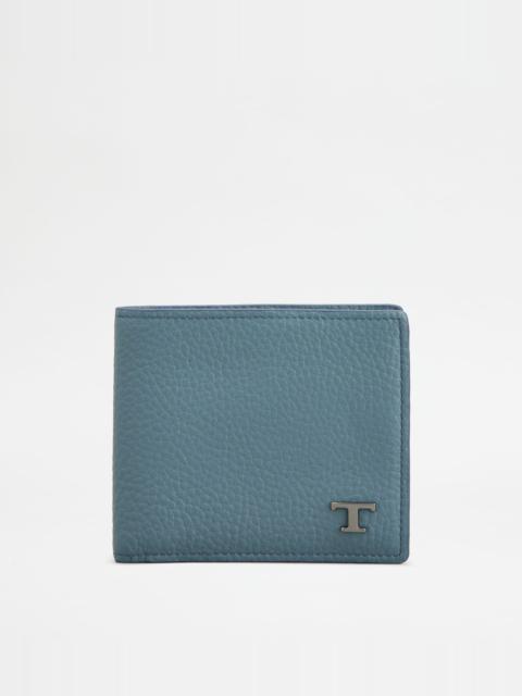 Tod's WALLET IN LEATHER - LIGHT BLUE