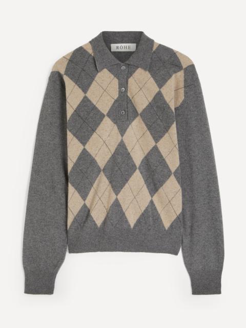 RÓHE Compact Knitted Check Polo