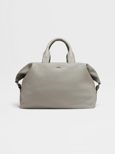 ZEGNA GREY MÉLANGE DEERSKIN RAGLAN HOLDALL