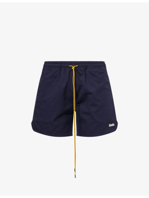 Rhude Logo-Embroidery Cotton Twill Shorts