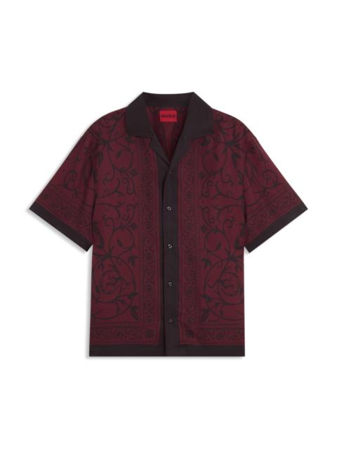 HUGO OVERSIZED-FIT SHIRT WITH PLACED PRINT
