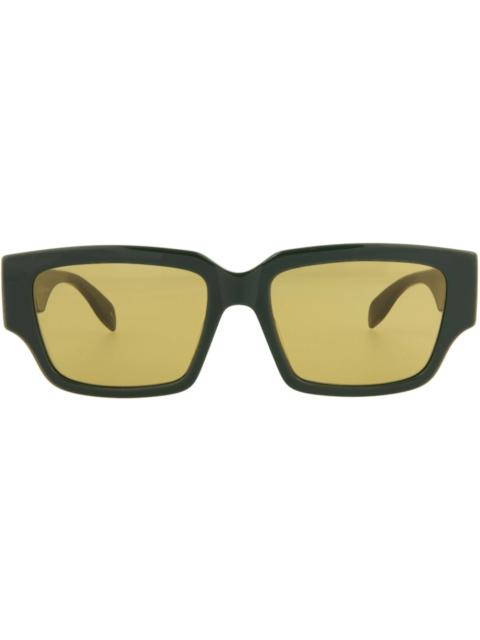 Alexander McQueen Alexander McQueen Square/Rectangle-Frame Acetate Sunglasses Green Yellow (AM0329S-30011473-004)
