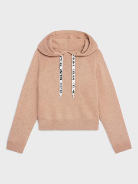 CELINE CROPPED SWEATER WITH HOOD IN WOOL AND CASHMERE