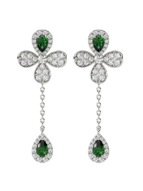 Marchesa FLORAL WHITE GOLD DROP EARRINGS