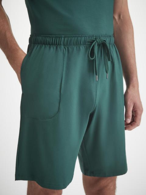 Derek Rose Men's Lounge Shorts Basel Micro Modal Stretch Pine Green