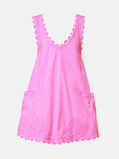 juliet dunn Embroidered cotton poplin minidress