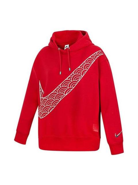 (WMNS) Nike CNY New Year's Edition Hoodie Fleece Loose Knit Sports Gym Red DQ5368-687