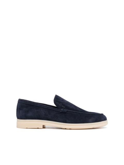 topstitched suede loafers