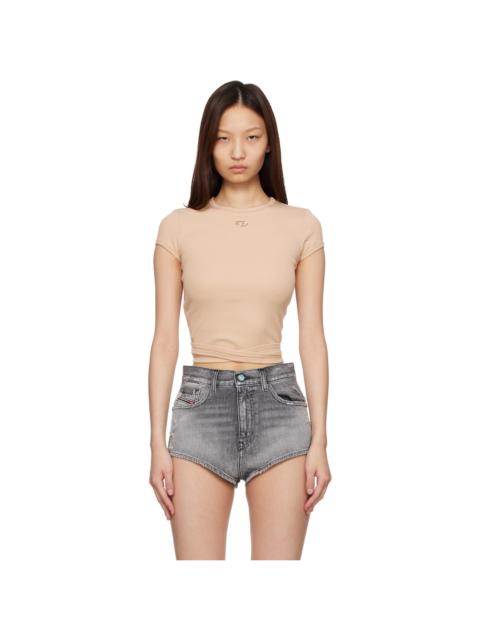 Diesel Pink Ribbed Wrap-Around Laces T-shirt