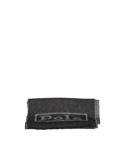 Polo Ralph Lauren logo-print frayed wool scarf