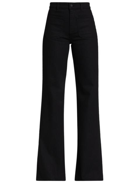 NILI LOTAN Women's Florence High-Rise Wide-Leg Jeans - Black