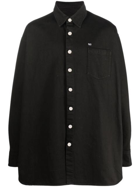 Raf Simons oversized logo denim shirt