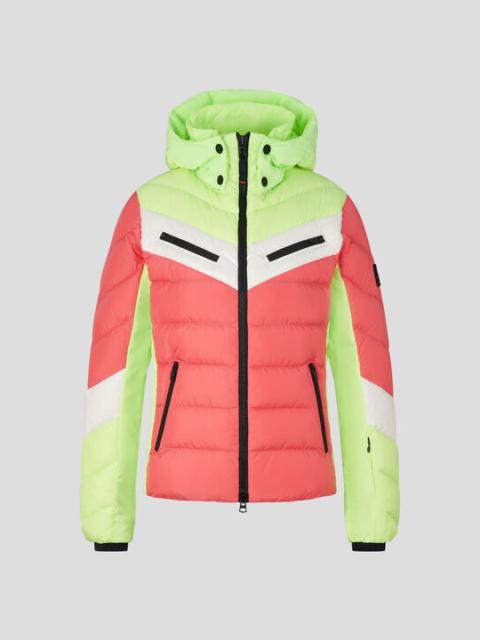 BOGNER Farina Down ski jacket in Pink/Lime